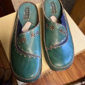 L'ARTISTE SPRINGSTEP TURQUOISE CHINO N  CLOG SHOES  SIZE 39 (8)